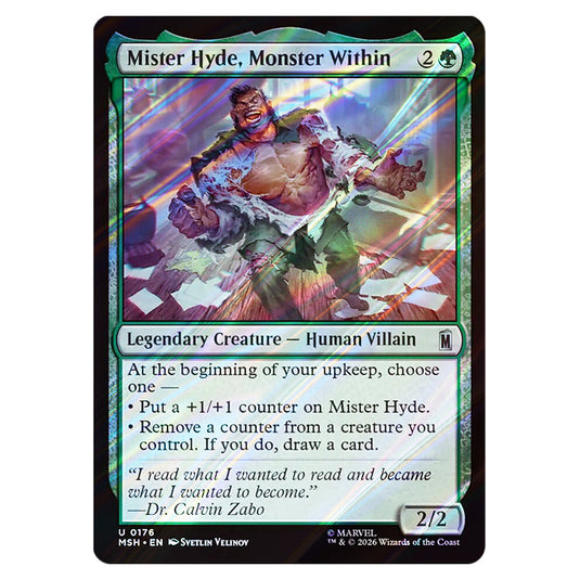 Mister Hyde, Monster Within 0176 card from the Magic The Gathering set Marvel Super Heroes