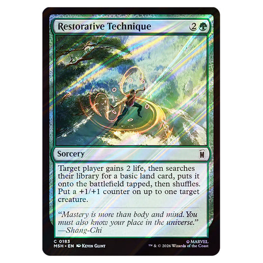 Restorative Technique 0183 card from the Magic The Gathering set Marvel Super Heroes
