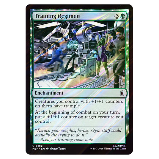 Training Regimen 0192 card from the Magic The Gathering set Marvel Super Heroes