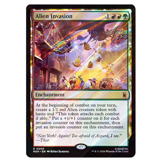 Alien Invasion 0200 card from the Magic The Gathering set Marvel Super Heroes