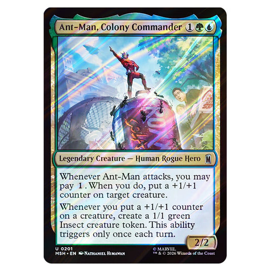 Ant-Man, Colony Commander 0201 card from the Magic The Gathering set Marvel Super Heroes