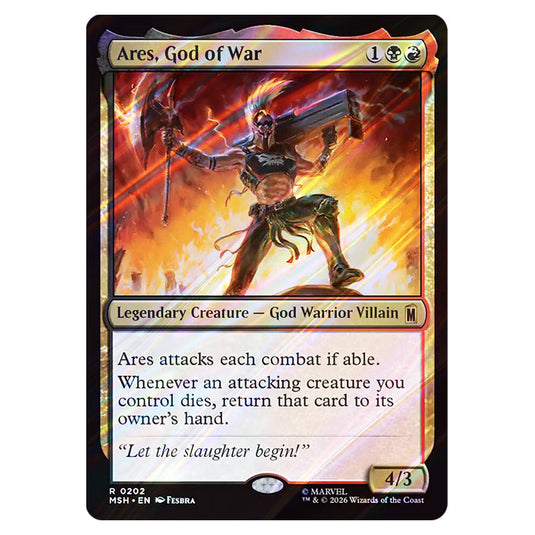 Ares, God of War 0202 card from the Magic The Gathering set Marvel Super Heroes