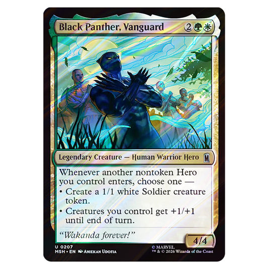 Black Panther, Vanguard 0207 card from the Magic The Gathering set Marvel Super Heroes