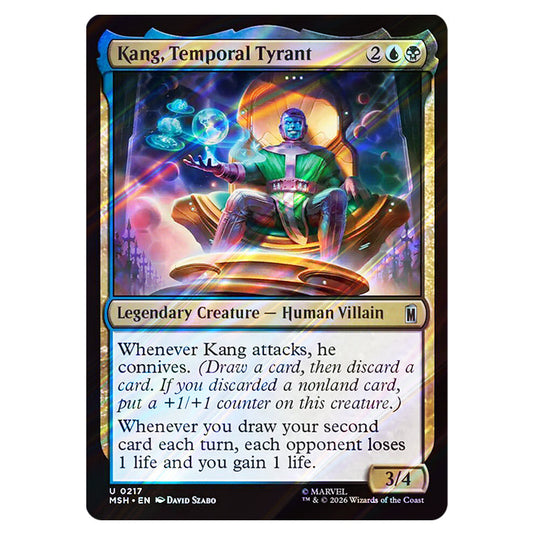 Kang, Temporal Tyrant 0217 card from the Magic The Gathering set Marvel Super Heroes