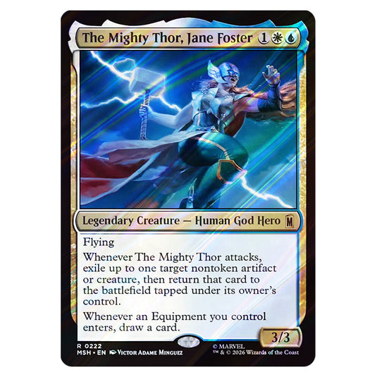 The Mighty Thor, Jane Foster 0222 card from the Magic The Gathering set Marvel Super Heroes