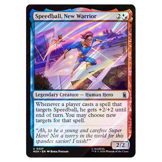 Speedball, New Warrior 0227 card from the Magic The Gathering set Marvel Super Heroes