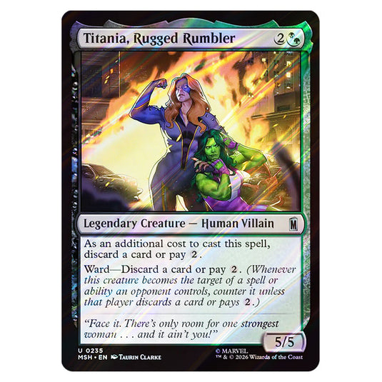 Titania, Rugged Rumbler 0235 card from the Magic The Gathering set Marvel Super Heroes