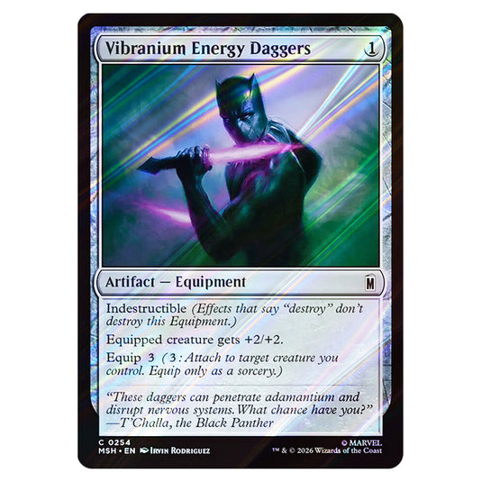 Vibranium Energy Daggers 0254 card from the Magic The Gathering set Marvel Super Heroes
