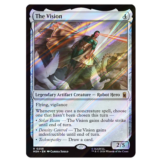 The Vision 0255 card from the Magic The Gathering set Marvel Super Heroes