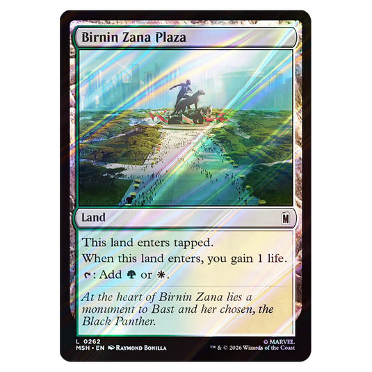 Birnin Zana Plaza 0262 card from the Magic The Gathering set Marvel Super Heroes