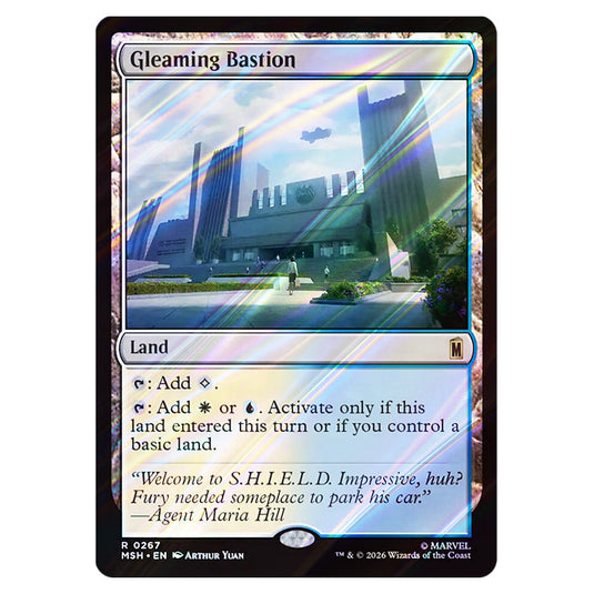 Gleaming Bastion 0267 card from the Magic The Gathering set Marvel Super Heroes