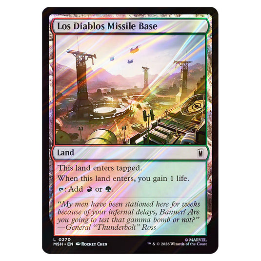 Los Diablos Missile Base 0270 card from the Magic The Gathering set Marvel Super Heroes