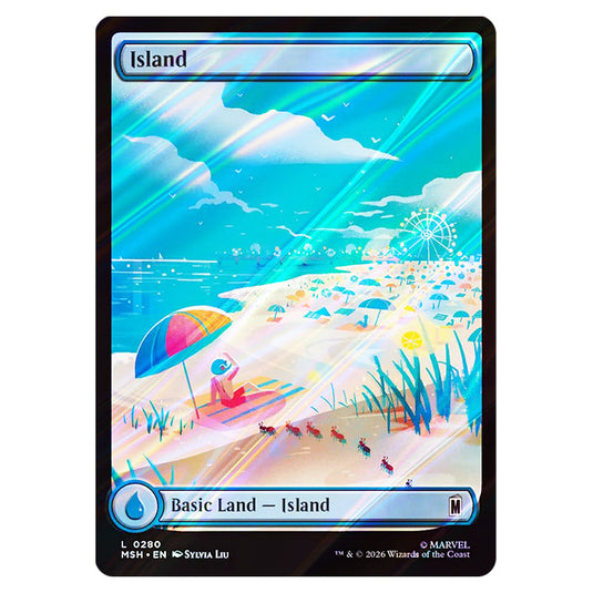 Island 0280 card from the Magic The Gathering set Marvel Super Heroes