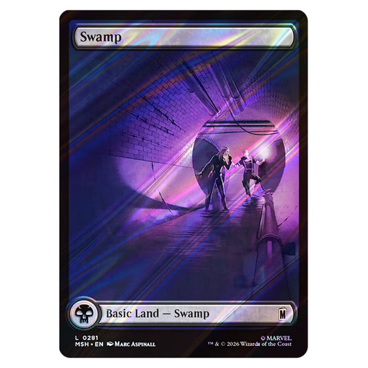 Swamp 0281 card from the Magic The Gathering set Marvel Super Heroes