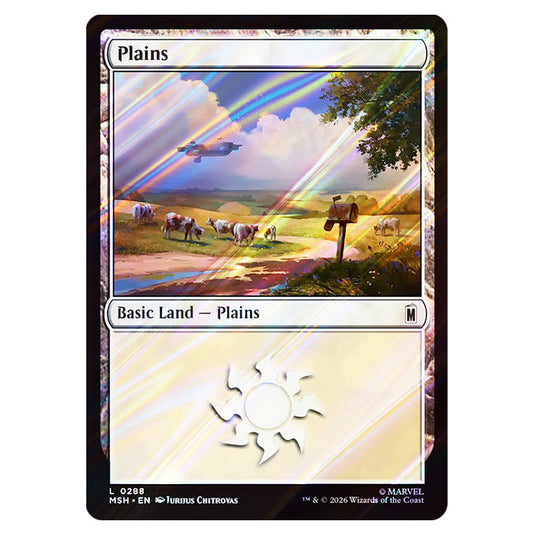 Plains 0288 card from the Magic The Gathering set Marvel Super Heroes