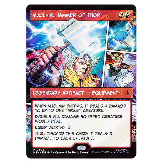 Mjölnir, Hammer of Thor 0303 card from the Magic The Gathering set Marvel Super Heroes
