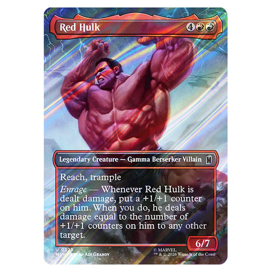 Red Hulk 0329 card from the Magic The Gathering set Marvel Super Heroes