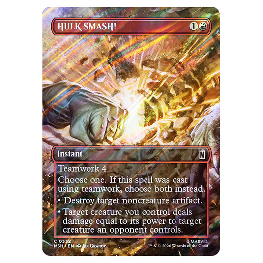 HULK SMASH! 0332 card from the Magic The Gathering set Marvel Super Heroes
