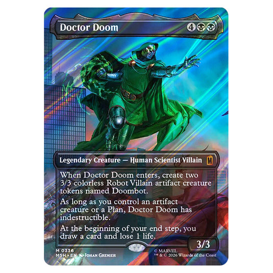 Doctor Doom 0336 card from the Magic The Gathering set Marvel Super Heroes