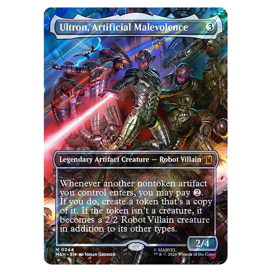 Ultron, Artificial Malevolence 0344 card from the Magic The Gathering set Marvel Super Heroes