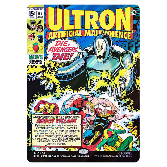 Ultron, Artificial Malevolence 0401 card from the Magic The Gathering set Marvel Super Heroes