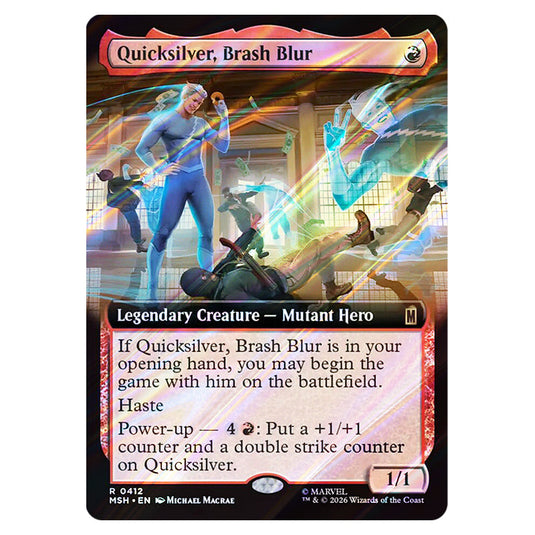Quicksilver, Brash Blur 0412 card from the Magic The Gathering set Marvel Super Heroes