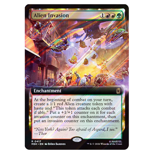 Alien Invasion 0417 card from the Magic The Gathering set Marvel Super Heroes