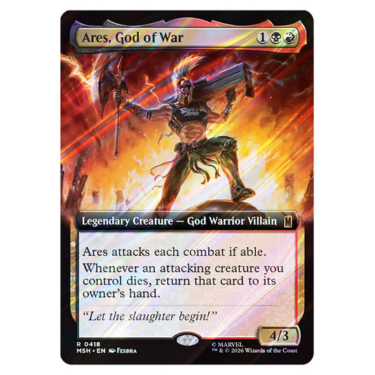 Ares, God of War 0418 card from the Magic The Gathering set Marvel Super Heroes