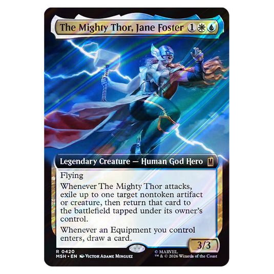 The Mighty Thor, Jane Foster 0420 card from the Magic The Gathering set Marvel Super Heroes