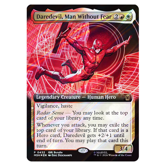 Daredevil, Man Without Fear 0432 card from the Magic The Gathering set Marvel Super Heroes