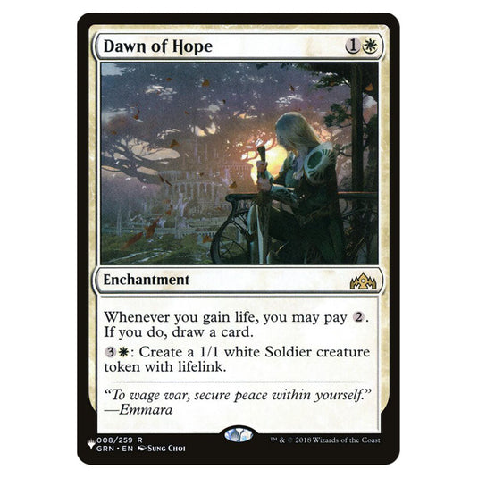 Dawn of Hope GRN-8 card from the Magic The Gathering set The List
