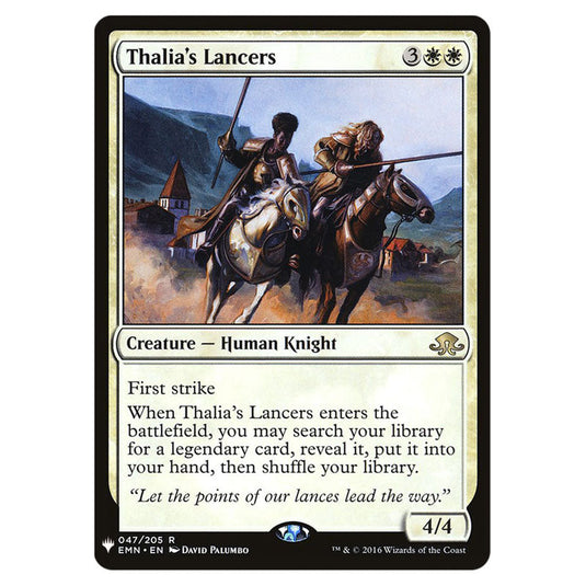 Thalia's Lancers EMN-47 card from the Magic The Gathering set The List