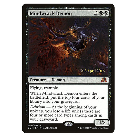 Mindwrack Demon 124s card from the Magic The Gathering set Shadows Over Innistrad Promos