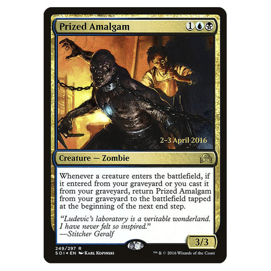 Prized Amalgam 249s card from the Magic The Gathering set Shadows Over Innistrad Promos