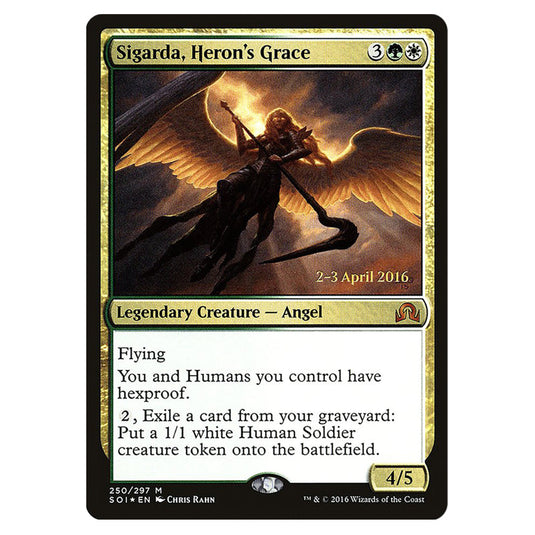 Sigarda, Heron's Grace 250s card from the Magic The Gathering set Shadows Over Innistrad Promos