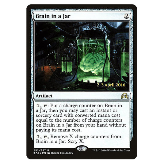 Brain in a Jar 252s card from the Magic The Gathering set Shadows Over Innistrad Promos