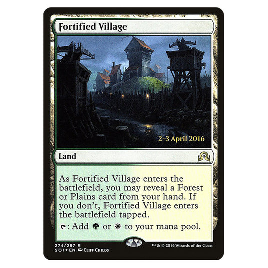 Fortified Village 274s card from the Magic The Gathering set Shadows Over Innistrad Promos