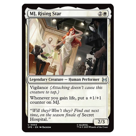 MJ, Rising Star 0003 card from the Magic The Gathering set Marvel's Spider-Man Eternal