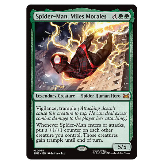 Spider-Man, Miles Morales 0018 card from the Magic The Gathering set Marvel's Spider-Man Eternal