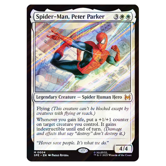 Spider-Man, Peter Parker 0004 card from the Magic The Gathering set Marvel's Spider-Man Eternal
