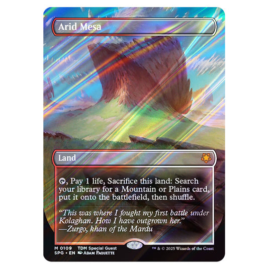 Arid Mesa 0109 card from the Magic The Gathering set Tarkir: Dragonstorm - Special Guests