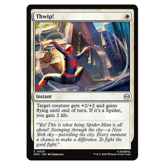 Thwip! 0020 card from the Magic The Gathering set Marvel's Spider-Man