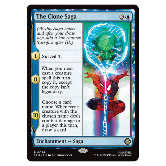The Clone Saga 0028 card from the Magic The Gathering set Marvel's Spider-Man
