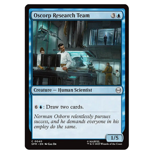 Oscorp Research Team 0040 card from the Magic The Gathering set Marvel's Spider-Man