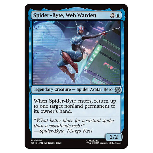 Spider-Byte, Web Warden 0044 card from the Magic The Gathering set Marvel's Spider-Man