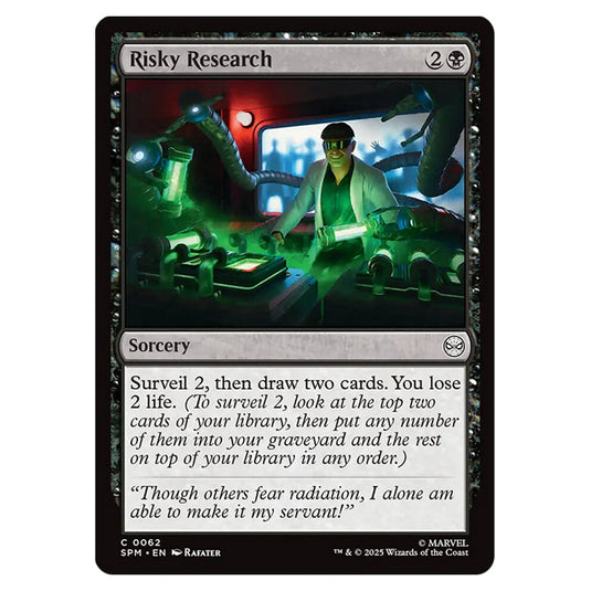 Risky Research 0062 card from the Magic The Gathering set Marvel's Spider-Man