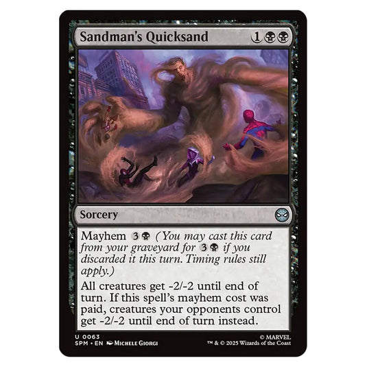 Sandman's Quicksand 0063 card from the Magic The Gathering set Marvel's Spider-Man
