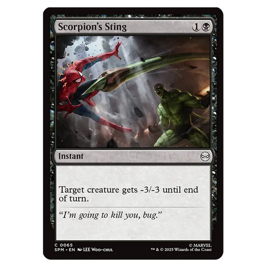 Scorpion's Sting 0065 card from the Magic The Gathering set Marvel's Spider-Man