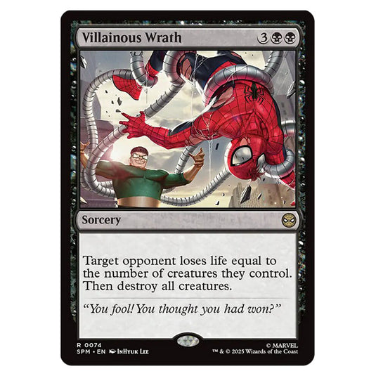Villainous Wrath 0074 card from the Magic The Gathering set Marvel's Spider-Man