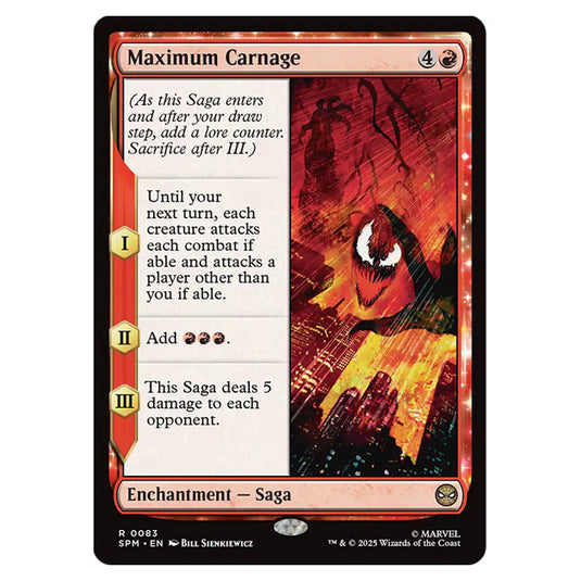 Maximum Carnage 0083 card from the Magic The Gathering set Marvel's Spider-Man